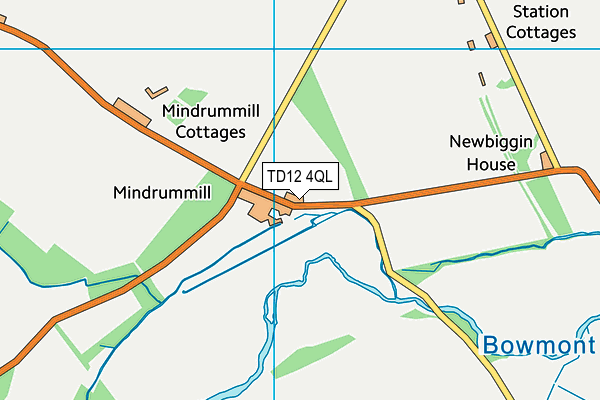 TD12 4QL map - OS VectorMap District (Ordnance Survey)