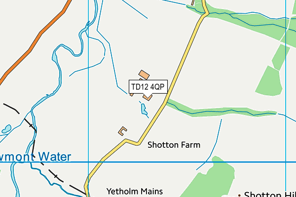 TD12 4QP map - OS VectorMap District (Ordnance Survey)