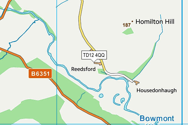 TD12 4QQ map - OS VectorMap District (Ordnance Survey)