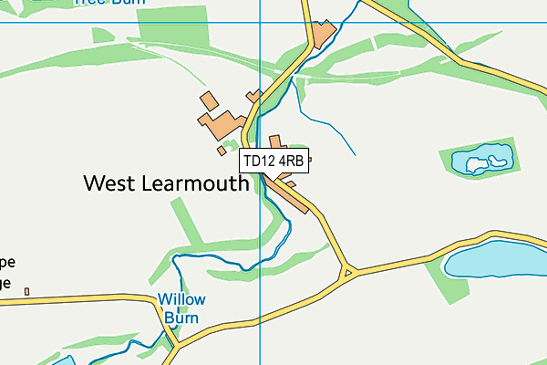 TD12 4RB map - OS VectorMap District (Ordnance Survey)