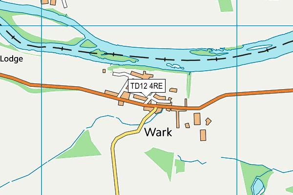 TD12 4RE map - OS VectorMap District (Ordnance Survey)