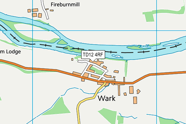TD12 4RF map - OS VectorMap District (Ordnance Survey)