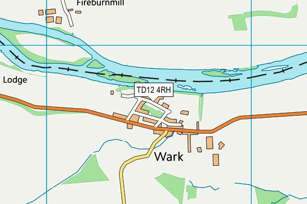 TD12 4RH map - OS VectorMap District (Ordnance Survey)