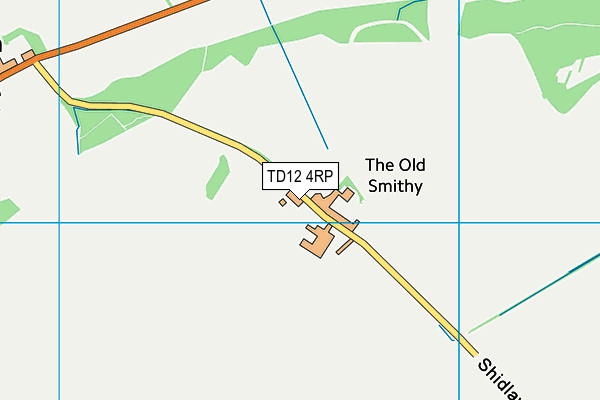 TD12 4RP map - OS VectorMap District (Ordnance Survey)