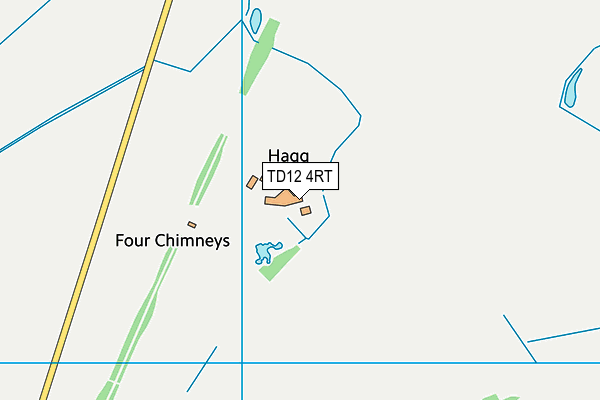 TD12 4RT map - OS VectorMap District (Ordnance Survey)