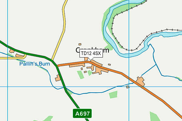 TD12 4SX map - OS VectorMap District (Ordnance Survey)