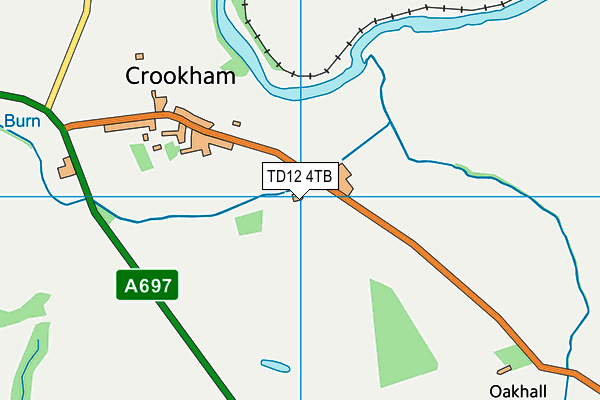 TD12 4TB map - OS VectorMap District (Ordnance Survey)