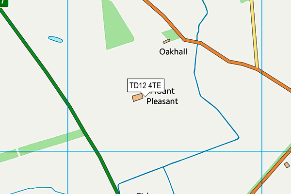 TD12 4TE map - OS VectorMap District (Ordnance Survey)