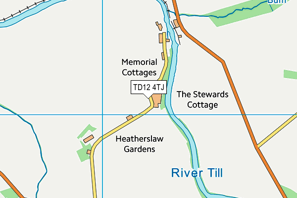 TD12 4TJ map - OS VectorMap District (Ordnance Survey)