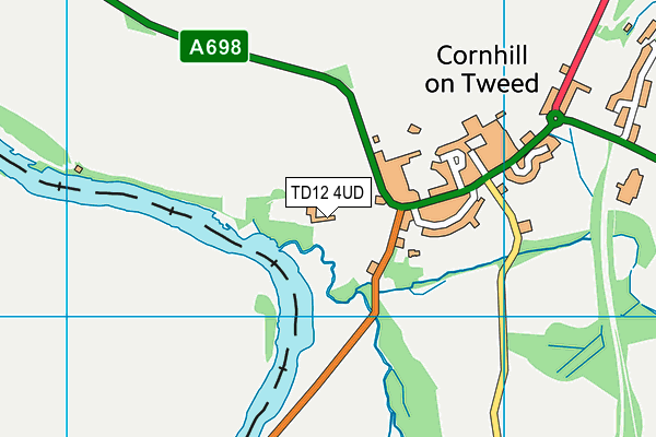 TD12 4UD map - OS VectorMap District (Ordnance Survey)