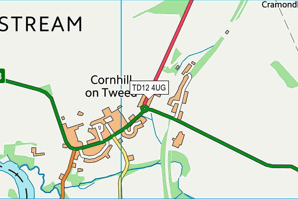 TD12 4UG map - OS VectorMap District (Ordnance Survey)