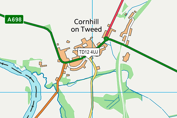 TD12 4UJ map - OS VectorMap District (Ordnance Survey)
