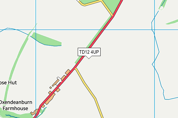 TD12 4UP map - OS VectorMap District (Ordnance Survey)