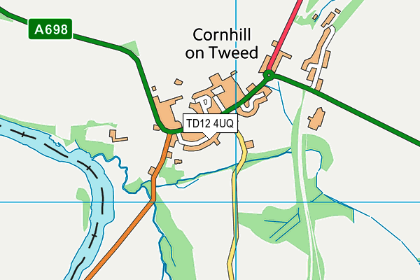 TD12 4UQ map - OS VectorMap District (Ordnance Survey)