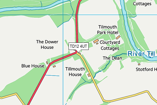 TD12 4UT map - OS VectorMap District (Ordnance Survey)