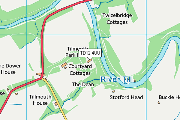 TD12 4UU map - OS VectorMap District (Ordnance Survey)