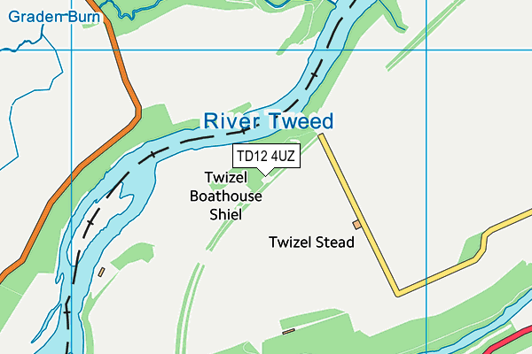 TD12 4UZ map - OS VectorMap District (Ordnance Survey)