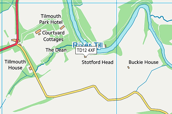 TD12 4XF map - OS VectorMap District (Ordnance Survey)