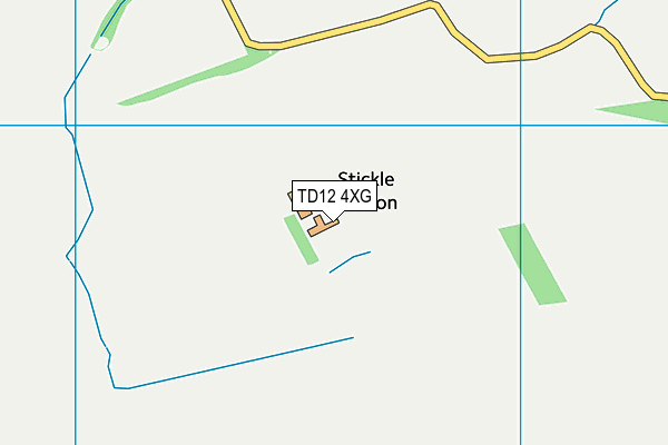 TD12 4XG map - OS VectorMap District (Ordnance Survey)