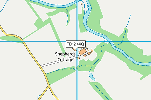 TD12 4XQ map - OS VectorMap District (Ordnance Survey)