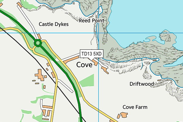 TD13 5XD map - OS VectorMap District (Ordnance Survey)