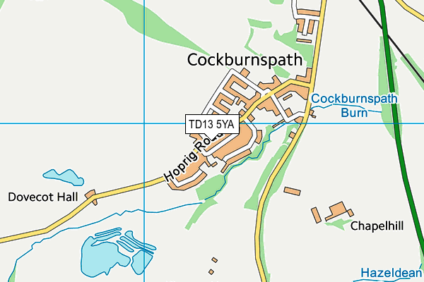 TD13 5YA map - OS VectorMap District (Ordnance Survey)