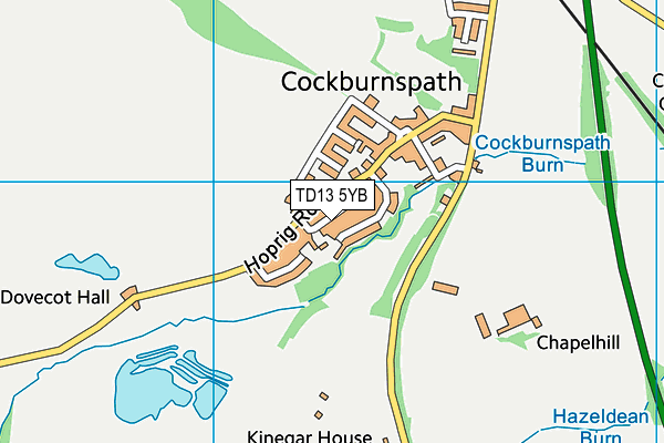 TD13 5YB map - OS VectorMap District (Ordnance Survey)