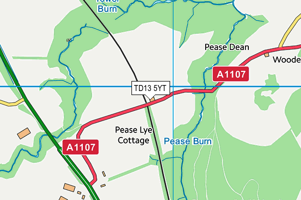 TD13 5YT map - OS VectorMap District (Ordnance Survey)