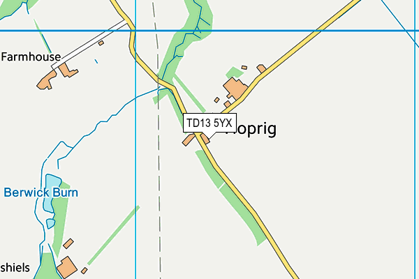 TD13 5YX map - OS VectorMap District (Ordnance Survey)