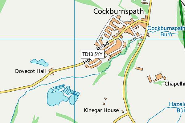 TD13 5YY map - OS VectorMap District (Ordnance Survey)