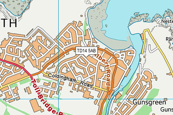 TD14 5AB map - OS VectorMap District (Ordnance Survey)