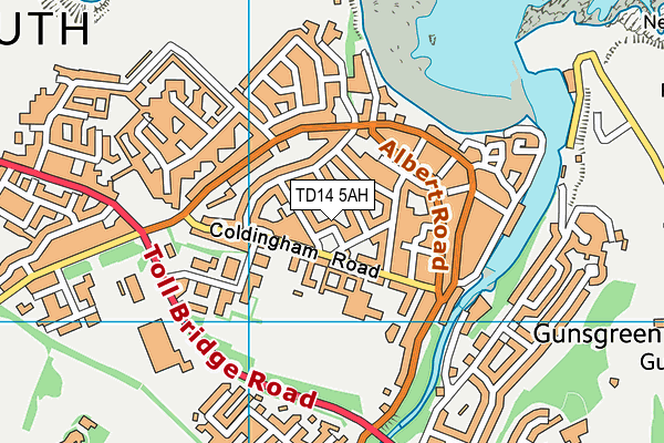TD14 5AH map - OS VectorMap District (Ordnance Survey)