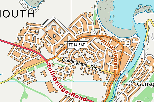 TD14 5AP map - OS VectorMap District (Ordnance Survey)