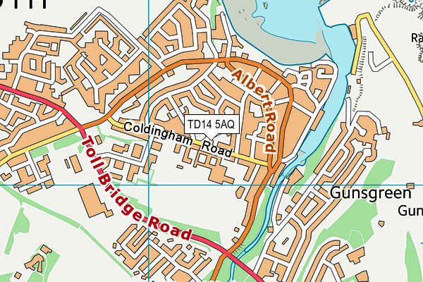 TD14 5AQ map - OS VectorMap District (Ordnance Survey)