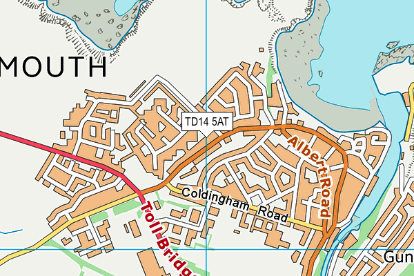 TD14 5AT map - OS VectorMap District (Ordnance Survey)