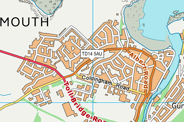 TD14 5AU map - OS VectorMap District (Ordnance Survey)