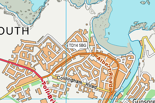 TD14 5BG map - OS VectorMap District (Ordnance Survey)