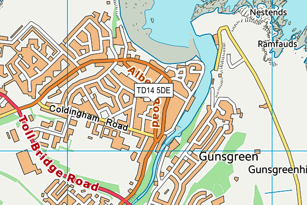 TD14 5DE map - OS VectorMap District (Ordnance Survey)