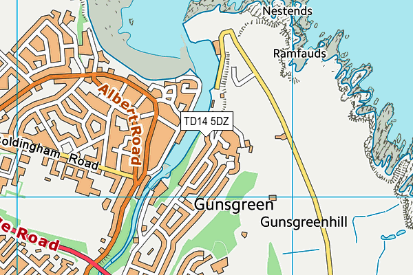 TD14 5DZ map - OS VectorMap District (Ordnance Survey)