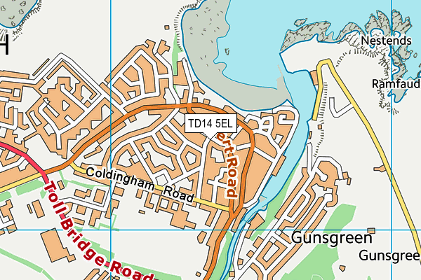 TD14 5EL map - OS VectorMap District (Ordnance Survey)