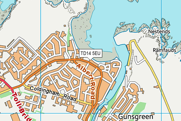 TD14 5EU map - OS VectorMap District (Ordnance Survey)