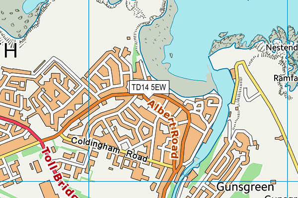 TD14 5EW map - OS VectorMap District (Ordnance Survey)