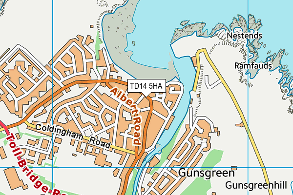 TD14 5HA map - OS VectorMap District (Ordnance Survey)