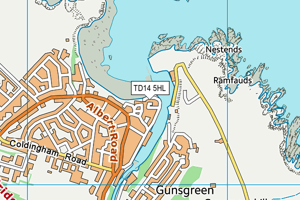 TD14 5HL map - OS VectorMap District (Ordnance Survey)