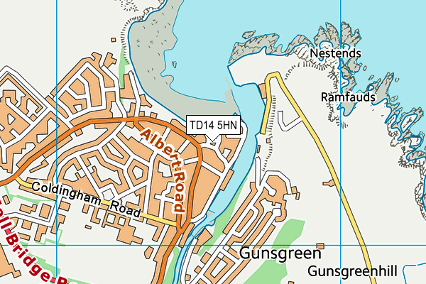 TD14 5HN map - OS VectorMap District (Ordnance Survey)