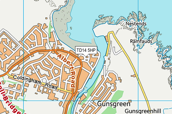 TD14 5HP map - OS VectorMap District (Ordnance Survey)