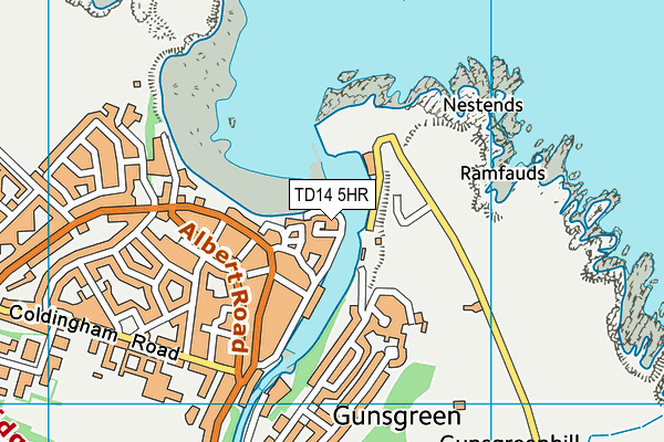 TD14 5HR map - OS VectorMap District (Ordnance Survey)