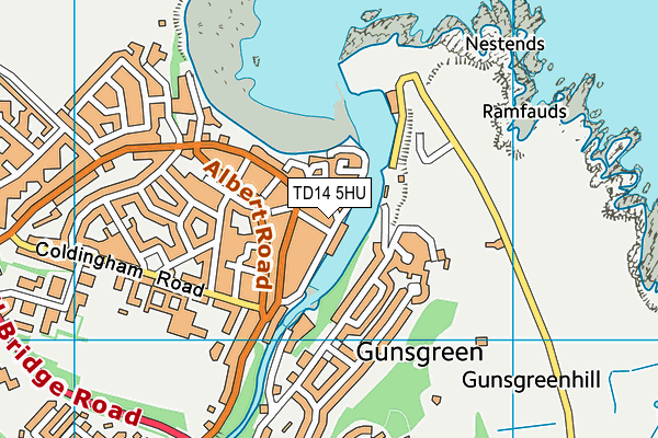 TD14 5HU map - OS VectorMap District (Ordnance Survey)