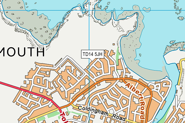 TD14 5JH map - OS VectorMap District (Ordnance Survey)