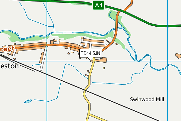 TD14 5JN map - OS VectorMap District (Ordnance Survey)